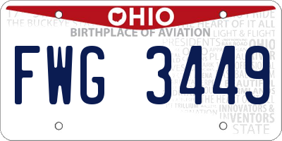 OH license plate FWG3449