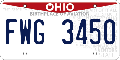 OH license plate FWG3450