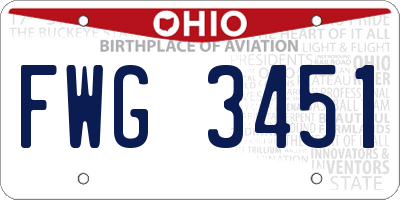 OH license plate FWG3451
