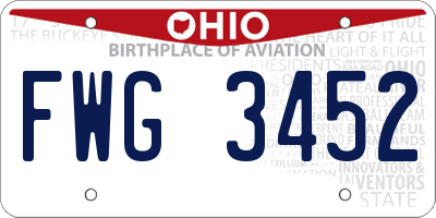 OH license plate FWG3452