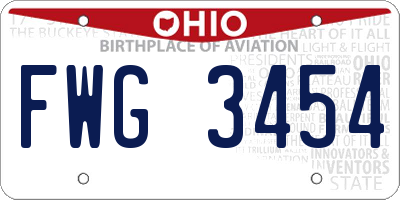 OH license plate FWG3454