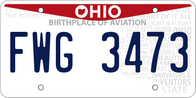 OH license plate FWG3473
