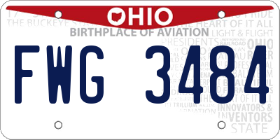 OH license plate FWG3484