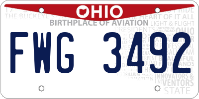 OH license plate FWG3492