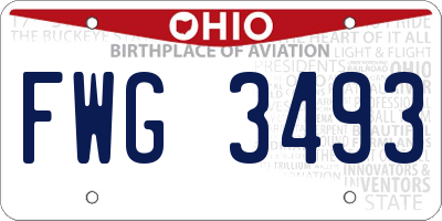 OH license plate FWG3493