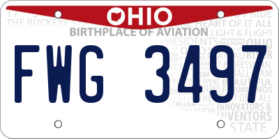 OH license plate FWG3497