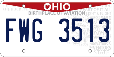 OH license plate FWG3513