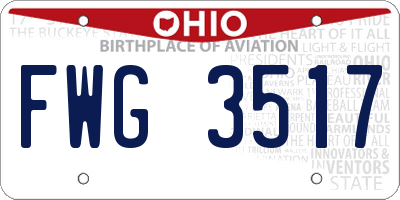OH license plate FWG3517