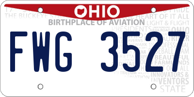 OH license plate FWG3527