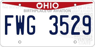 OH license plate FWG3529