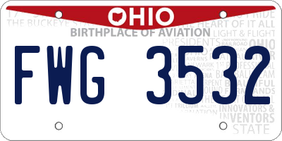 OH license plate FWG3532