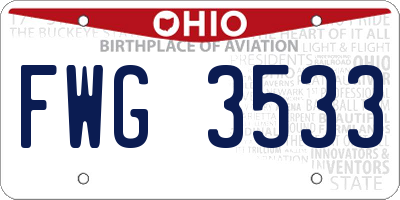 OH license plate FWG3533