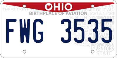 OH license plate FWG3535