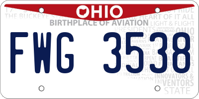 OH license plate FWG3538