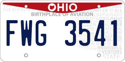 OH license plate FWG3541