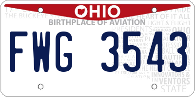 OH license plate FWG3543