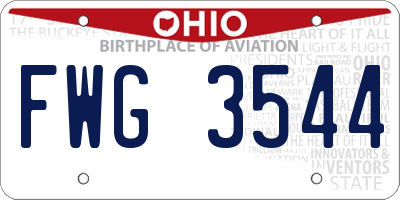 OH license plate FWG3544