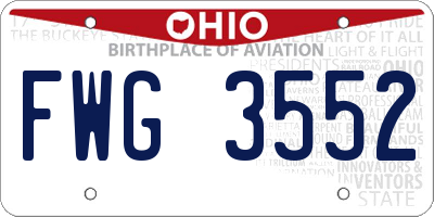 OH license plate FWG3552