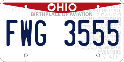 OH license plate FWG3555