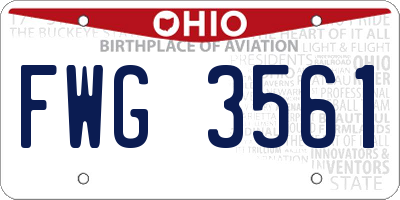 OH license plate FWG3561