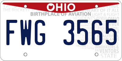 OH license plate FWG3565