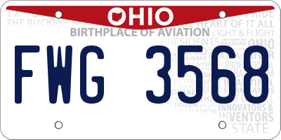 OH license plate FWG3568
