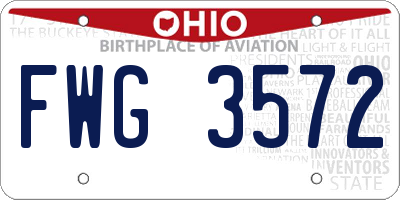 OH license plate FWG3572