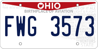OH license plate FWG3573