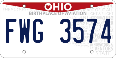 OH license plate FWG3574