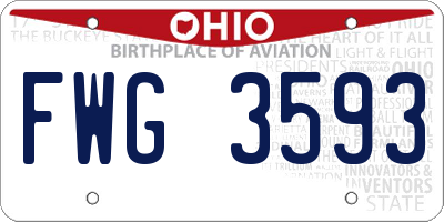 OH license plate FWG3593