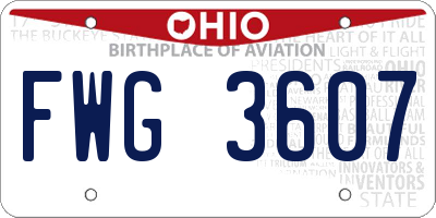 OH license plate FWG3607