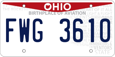 OH license plate FWG3610