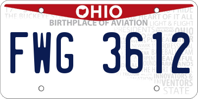 OH license plate FWG3612