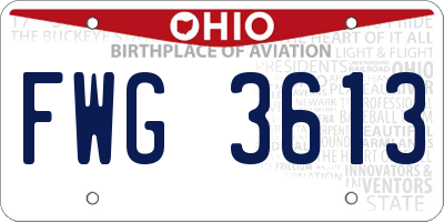 OH license plate FWG3613