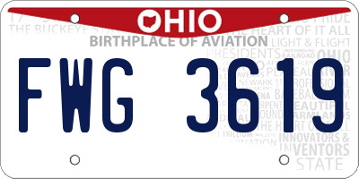 OH license plate FWG3619