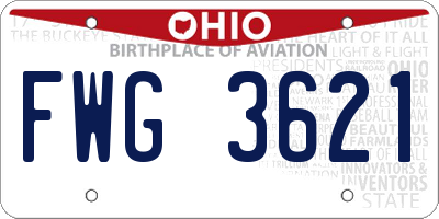 OH license plate FWG3621
