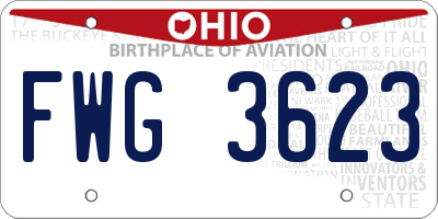 OH license plate FWG3623
