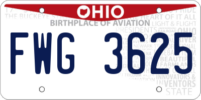 OH license plate FWG3625