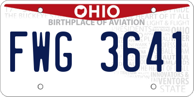 OH license plate FWG3641