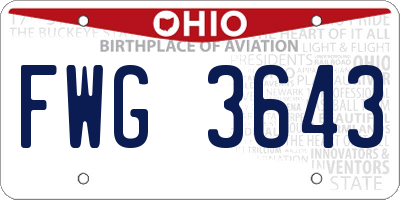 OH license plate FWG3643