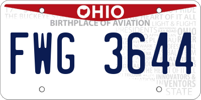 OH license plate FWG3644