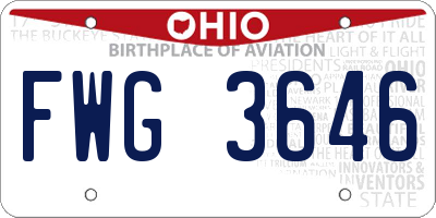 OH license plate FWG3646