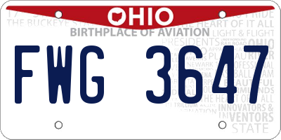 OH license plate FWG3647