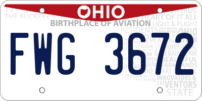 OH license plate FWG3672