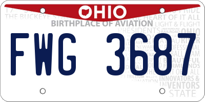 OH license plate FWG3687