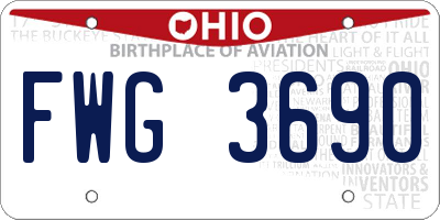 OH license plate FWG3690