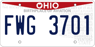 OH license plate FWG3701