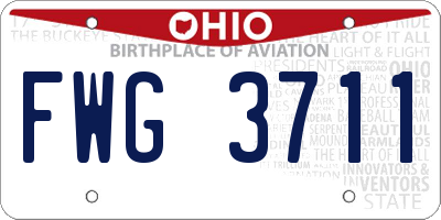 OH license plate FWG3711