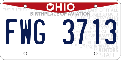 OH license plate FWG3713