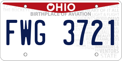 OH license plate FWG3721